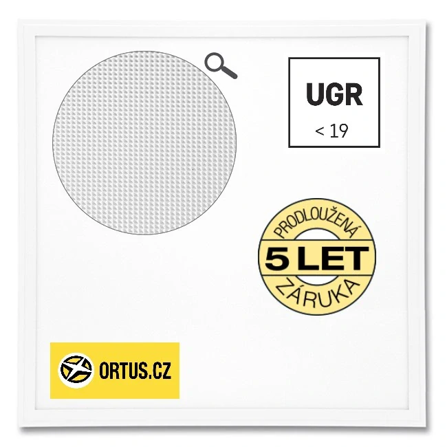 LED panel 60x60cm 36W 4000K - 4140lm - UGR <19 - 50 000 hodin - záruční doba 5 let